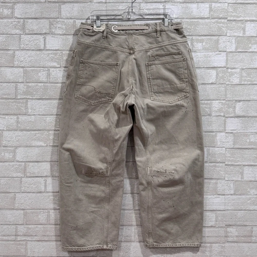 FREE PEOPLE WE THE FREE MOXIE LOW SLUNG PULL ON BARREL JEANS - JETTY - SZ - 29 - Picture 4 of 13